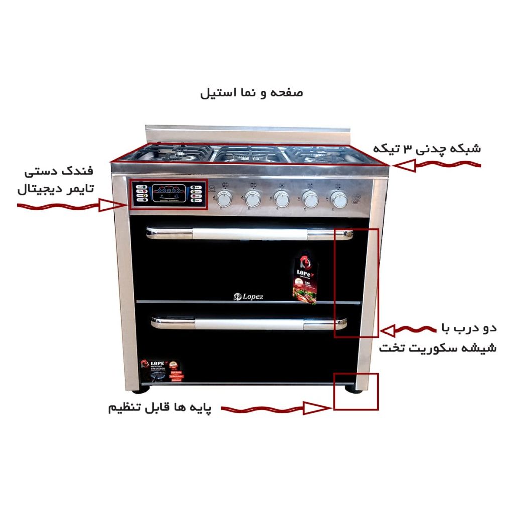 جزئیات اجاق گاز طرح فر 401